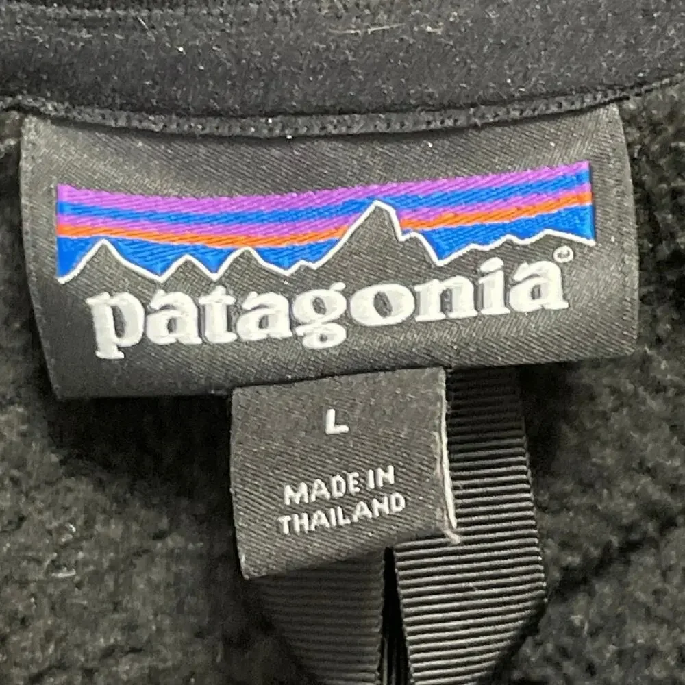 Patagonia Better Men Black Fleece Long Sleeve High Neck Sweatshirt Sweater Top L